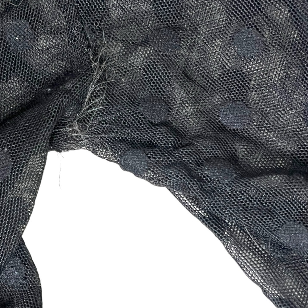 Three Hearts Mockneck Black Dot Mesh Snap Button Bodysuit - Size Small - Picture 5 of 14